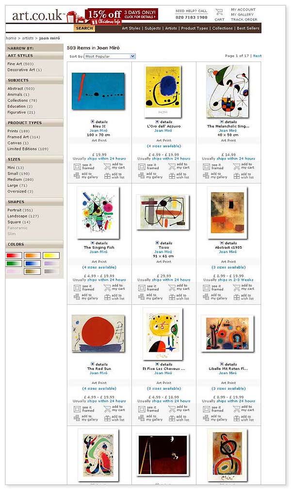 Art.com Joan Miro Prints Gallery